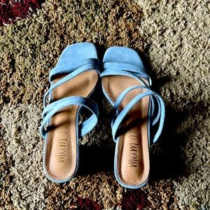 Miim real suede and leather strap shoes